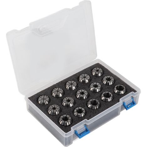 Lot de 15 pinces ressort ER25 en acier rapide avec clé pour fraiseuse CNC et pièces d'usinage (1/5)