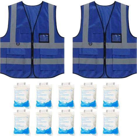 Gilet Réfléchissant - 10 Poches 2 Pièces Gilets de Sécurité à Haute (1/5)