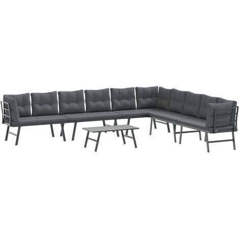 Maison Exclusive - 5-tlg. Garten-Sitzgruppe mit Kissen Schwarz St