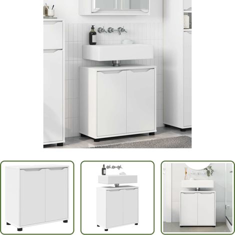Armoire de lavabo - Armoire de lavabo de salle de bain Blanc 60 x 30 x 60 cm (1/5)