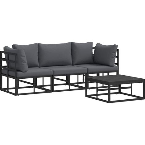 Maison Exclusive - Gartensofa-set 4 pcs Schwarz Metall