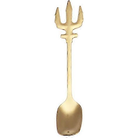 Cuillère à café au lait/glace en acier inoxydable au design trident créatif NLRGolden (1/5)
