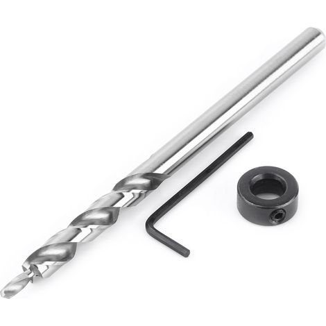 Dübelbohrer-Set mit einstellbarem Tiefenanschlag, hochhartem Lippen- und Vorbohrer, 3/8-Zoll-Rundschaft für Holzbearbeitungsprojekte, Inbusschlüssel inklusive.