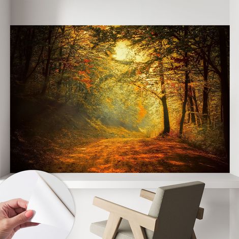 Papier peint adhésif décoratif avec colle pour salon chambre et bureau Installation rapide Paysage d'automne 104x70 cm (1/5)