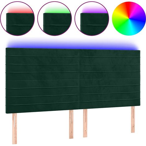 Maison Exclusive - Cabecero con luces LED terciopelo verde oscuro (1/5)