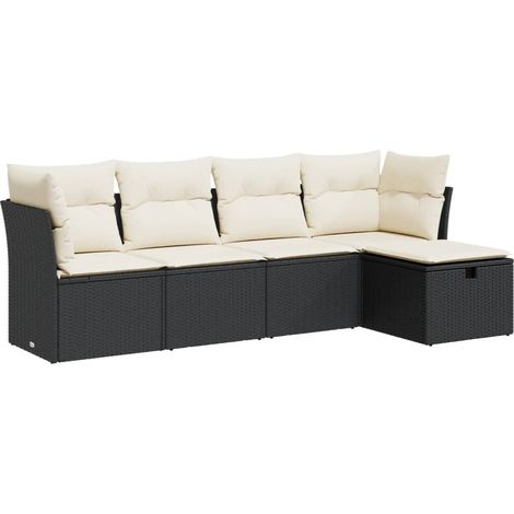 Maison Exclusive - Set de muebles de jardín 5 pzas y cojines ratá (1/5)