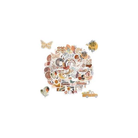 100 adesivi Boho, grafica astratta minimalista per laptop, borraccia, skateboard, cellulare - Crezuo