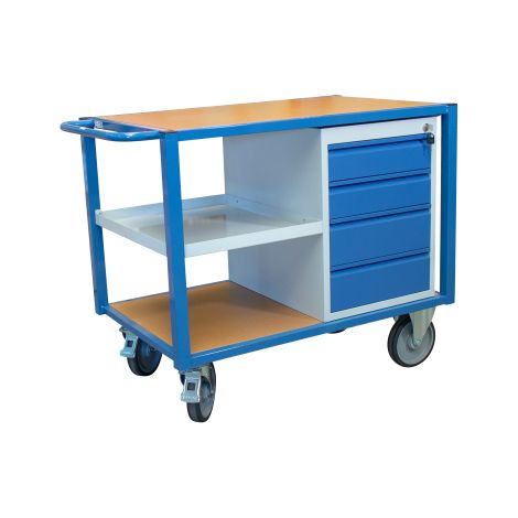 Carro de taller con 1 cajonera y 1/2 estante de chapa 500 kg - FIMM - 880002989