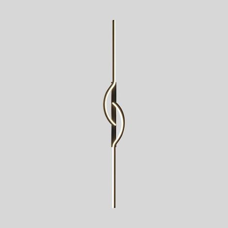 Applique murale LED moderne, applique murale à bande métallique ultra-mince avec abat-jour en silicone, longue applique murale de chevet linéaire, appliques murales d’éclairage décoratif pour cage d’e (1/5)