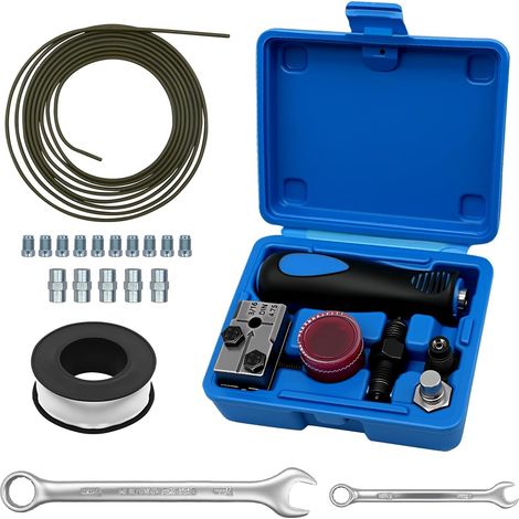 Universel D'évasement pour conduites de Frein DIN avec évasement de câbles de Frein de 4,75 mm + 10 raccords vissés + 5 raccords + Bande d'étanchéité PTFE pour conduites hydrauliques de Frein (1/5)