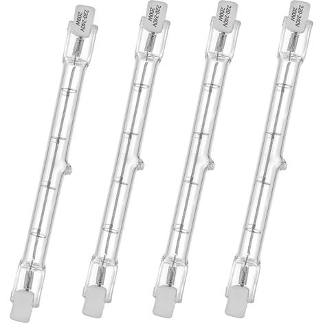 Ampoule Halogène R7S - Lot de 4 - 200W 118mm - Dimmable 2700K - Éclairage Intérieur Extérieur (1/5)