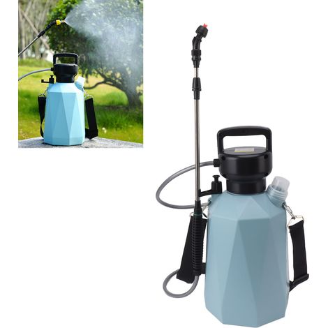 Elektrische Sprühflasche in Diamantform mit großem Fassungsvermögen (3,7 V, 5 l), speziell zum Bewässern von Blumen und Desinfizieren, Sprühgerät für den Hausgarten, blaue Diamantform. (1/5)