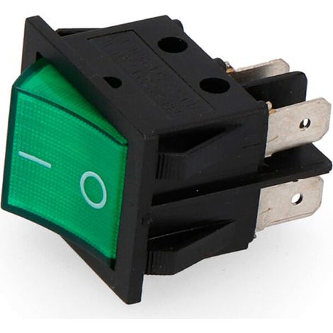 EDM – Interrupteur bipolaire vert 15A 250V – Coupure simultanée pour sécurité – Installation rapide dans divers environnements