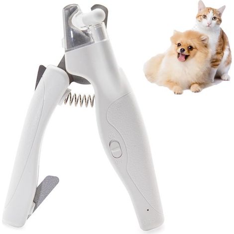 Coupe-ongles pour animaux avec éclairage LED - Coupe-ongles - Coupe-ongles pour chiens - Coupe-ongles pour chats - Coupe-ongles avec ligne de sang visible - Blanc - ABS/acier inoxydable (1/5)