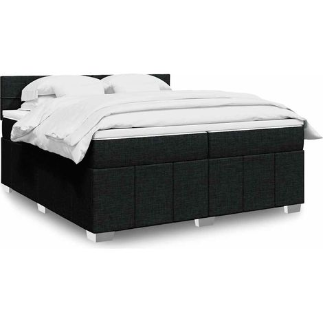 Boxspringbett mit Matratze Schwarz 200x200 cm Stoff
