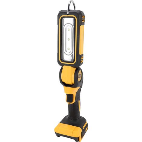 Lampe de travail LED sans fil 6000-6500K, 2 niveaux de luminosité, rotative à 90 degrés, alimentée par batterie avec crochet