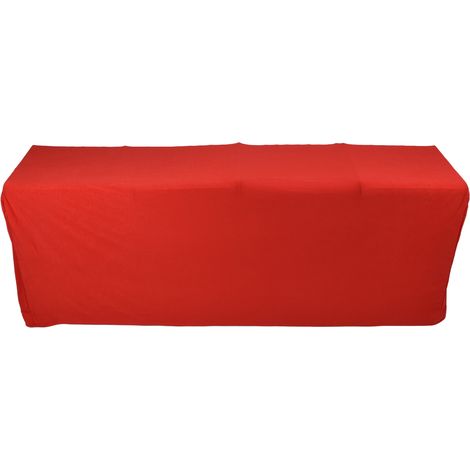 Nappe extensible en spandex, lavable et réutilisable, rouge, avec 4 poches, idéale pour les mariages et les fêtes. Dimensions : 122 x 76 x 76 cm (4 pieds).