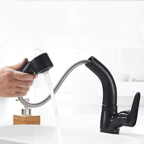 Mitigeur pour vasque, noir, eau froide, pour usage quotidien (1/2)