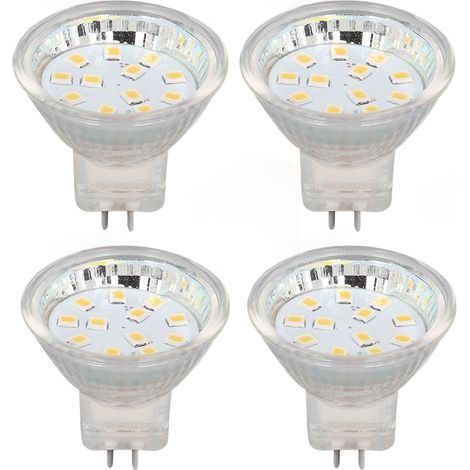 MR11 Ampoule LED - 4 Ampoules Spot 12 LED 2W 300LM Blanc Chaud 3000K - Éclairage Paysager (1/5)