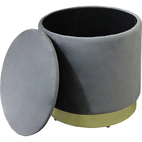 LARA - pouf rotondo in velluto (1/2)