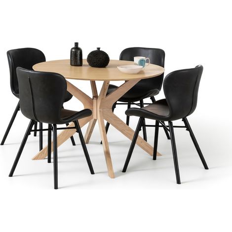 Conjunto de mesas y sillas para comedor Norsica 347 , 75x0x0cm, Diámetro: 105, Número de asientos: 4, Estilo: Contemporary