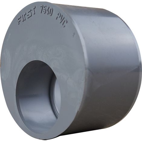 First Plast – Raccord d'évacuation PVC mâle femelle 75/40 – Tampon de réduction pour évacuation eaux usées – Taux d'expansion 800% – NF conforme (1/4)
