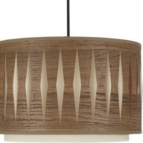 Colgante alexandra 1xe27 cuero/madera oscura regx30x30 cm (1/2)