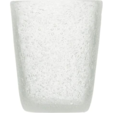 Vaso tumbler de vidrio soplado blanco transparente 7,8 cm diámetro 10 cm altura 0,25 l