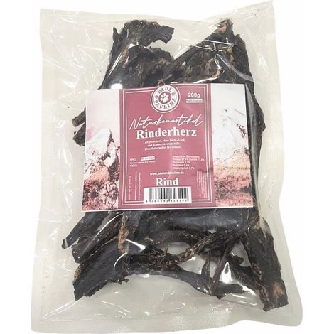Cœurs de bœuf séchés à l'air  Friandises pour chiens  Vitamines B, fer  Bœuf Paul & Paulina 200 g (1/2)