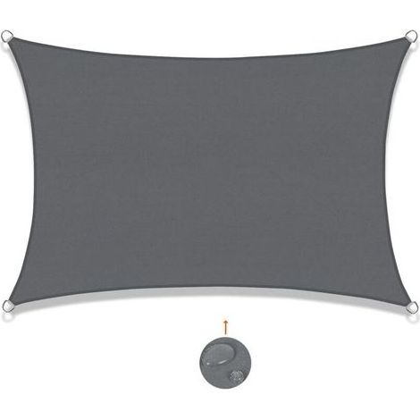 Voile d'ombrage rectangulaire 2.5x3m imperméable en polyester – Protection UV 95% – Installation facile avec anneaux en D (1/5)