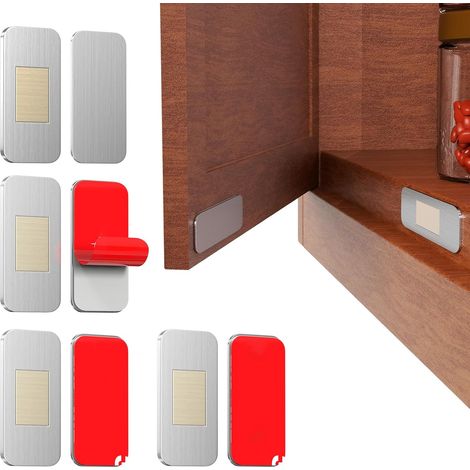 CCYKXAAimant Porte Placard Ultra Mince Sans Perçage Lot de 4 Loqueteau Magnétique Adhésif Puissant en Acier Inoxydable pour Cuisine, Armoire, Tiroir,40x20mm