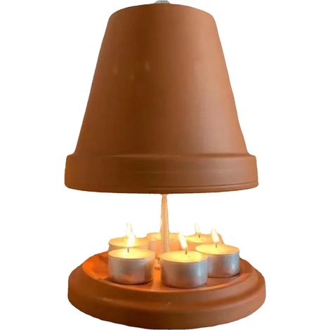 Teelichtofen groß 6er, doppelwandig, Tischofen, Tischkamin Alternative Tischheizung Feuerschale ,Leuchturm Teelicht Strand Dekoration Holz Urlaubsdeko Tischdekration Laternchen (weiß) (1/5)