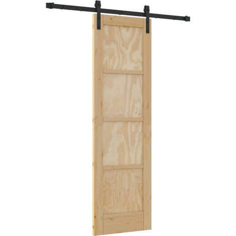 Sliding Door Natural 61 x 198.5 cm Solid Pine Wood vidaXL