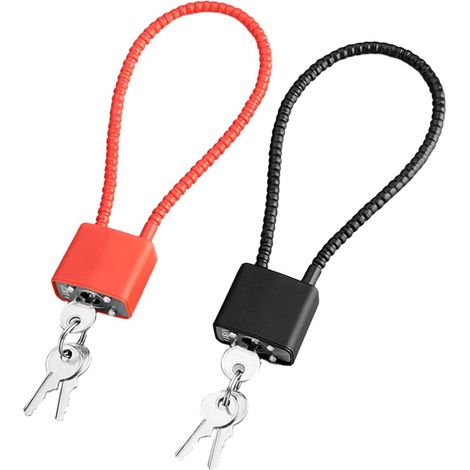 2 Pièces Vélo Cadenas Corde D'acier, Cadenas Antivol Corde D'acier, Câble Antivol Avec Clé, Cadenas Corde D'acier, Cadenas Câble Flexible, pour Valise, Vélo, Garage, Casier, Etc (Noir, Rouge) (1/5)