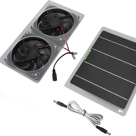 Solarpanel-Lüfter-Set, 100 W, 12 V, wasserdichter Outdoor-Solar-Lüfter, tragbarer Mini-Lüfter, Solarpanel-Lüfter-Set für Zuhause, Wohnwagen und Gewächshaus