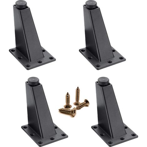 Pieds de Meuble 4 Pièces Pieds de Meuble Réglable Pieds de Table en Métal Pieds Meubles Alliage D'Aluminium Pied Canapé Noir pour Meuble Canapé Table (1/5)
