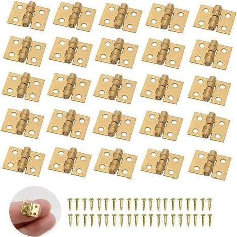 Lot de 50 charnières miniatures pliables pour modélisme avec 200 vis (1/4)