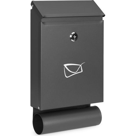 Wandbriefkasten mit Zeitungsfach, verzinkter Stahl