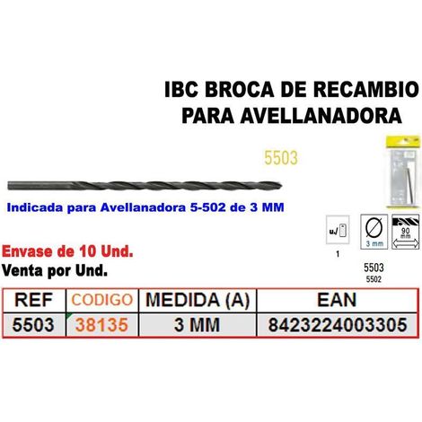 FPLUS ibc fin stock 5-503 broca 3mm recambio para 5-502 , ibc fin stock 5-503 broca 3mm recambio para 5-502