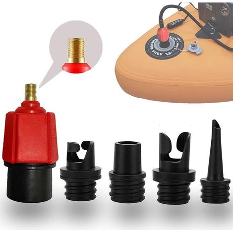 Paddleboard-Pumpenadapter, FIPASEN Aufblasbarer Luftventilkonverter mit 4 Gasdüse für Schlauchboote/Stand Up Paddle Board/Aufblasbares Bett/Beiboot, Sup Ventil Adapter für Kompressor (1/5)