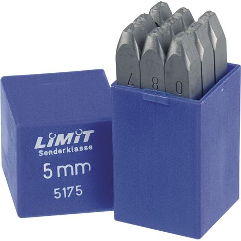 Jeu de chiffres à frapper 9 pcs 0 - 9 en acier trempé fabriqué en Allemagne 200 kp/mm² hauteur 3 mm Limit CSSXL3