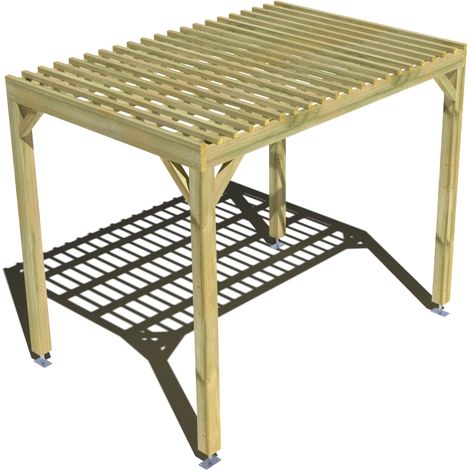 Pergola bois • 3m x 2m • indépendante • sens largeur • lattage bois • livraison comprise