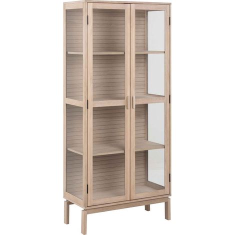 Linley Vitrinenschrank 2 Glastüren Eichenfurnier.