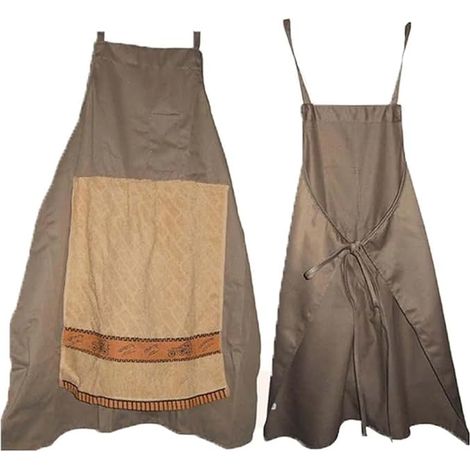 Tablier de cuisine humoristique pour homme : tablier-serviette pliable avec poche cachée, tablier de chef humoristique, tablier de barbecue amusant pour homme, humour pour les soirées barbecue, le bar (1/4)