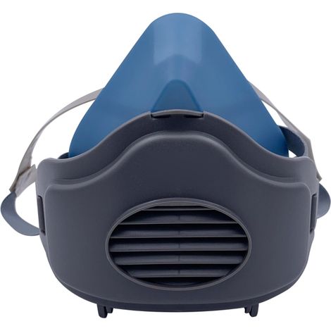 Demi-masque réutilisable, masque anti-poussière, protection anti-poussière industrielle, meulage, décoration mine de charbon, masque anti-poussière KN95 bleu (silicone) (1/5)