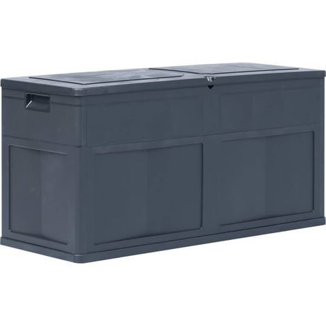 Coffre de jardin Noir Plastique Solide 116 X 46 X 60 cm 320 l de volume. Rangement facile et discret (1/5)