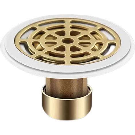 Floor Drain, Thickened Brass Anti-Odor Valve, Anti-Odor Floor Drain, with Rubber Ring, Prevent Odors, Suitable for Floor Drainage Holes with a Diameter of 27mm (1/3)