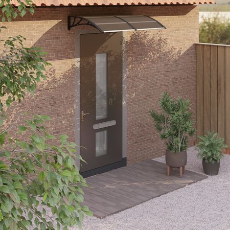 Auvent de porte Marquise d'entrée - Store Banne Noir 150x80 cm Polycarbonate BV969274 - BonneVie (1/5)