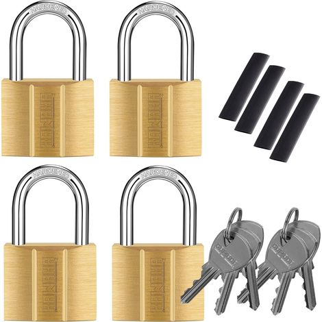 Cadenas à clé en laiton pour abris, rangement, école, casier, clôture, boîte à outils, moraillon (1/5)