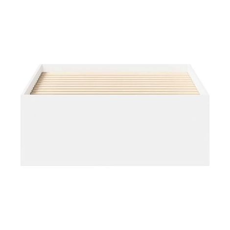 Cadre de lit blanc sans matelas, 90 × 200 cm, pour chambre, confort quotidien, assemblage rapide (1/5)
